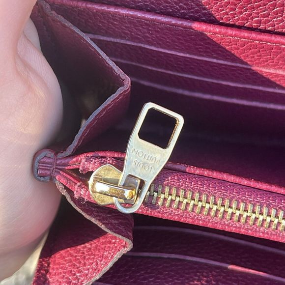 Louis Vuitton LV Monogram Empreinte Leather Sarah Long Wallet Purple - Picture 12 of 14